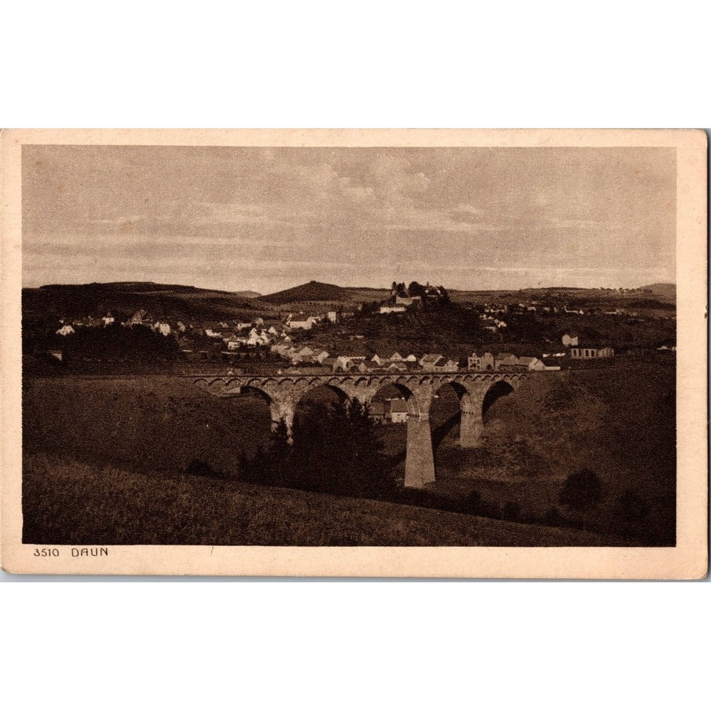 Vintage Daun Viaduct‎ Postcard Eifel Germany Scenic Bridge View